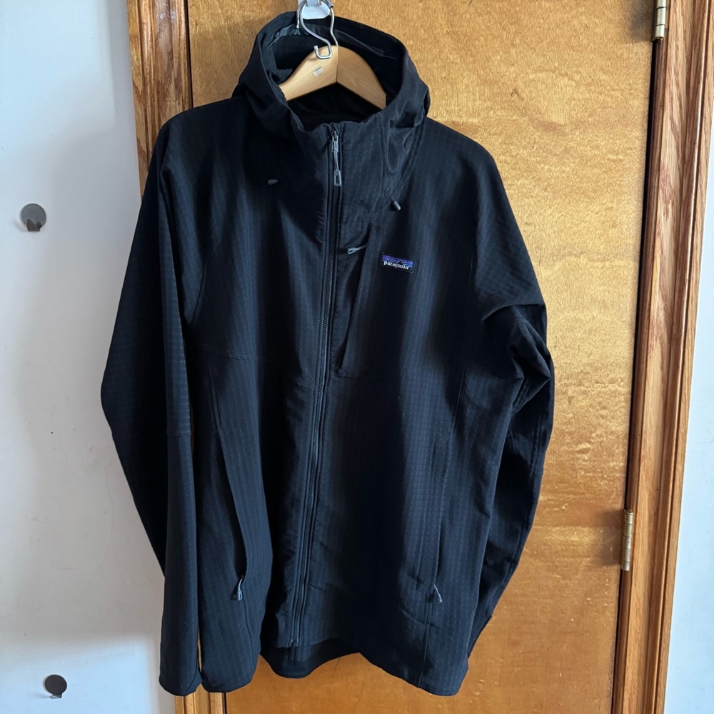 Patagonia R1 Full Zip Jacket Mens L Black Regulator Waffle Grid Fleece Polartec